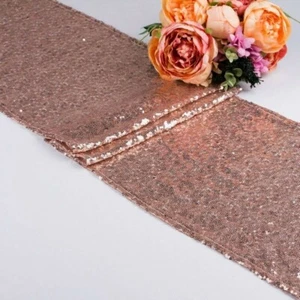 Glitter Sequin Table Runner Cloth Cover Sparkly Wedding Party Adorn Shiny Bling - Picture 1 of 28