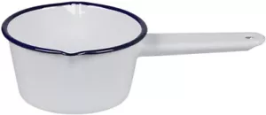 Sartén de leche esmaltada de halcón 14 cm ideal para salsas, grava, blanca leche con borde azul - Imagen 1 de 3