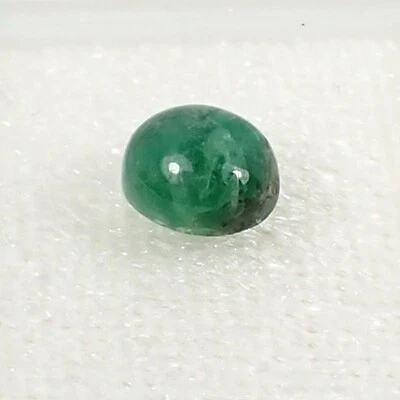 1.13 ct Oval 6.9x5.9 mm Cabochon  dark green Natural Emerald Gemstone - EmCb18 - image 1 of 4