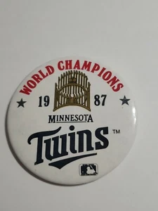Vintage Minnesota Twins 1987 World Champions Pin-back Button 3" Vincentown B - Picture 1 of 6