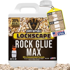 Max Rock Glue Landscaping 32oz Pet Safe Gravel Binder Sticky Clear for Stones - Picture 1 of 12