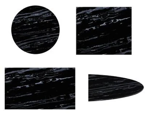 Glastisch Tischplatte ESG Glas Tisch Glasplatte Glasscheibe Marmoroptik Schwarz - Bild 1 von 18