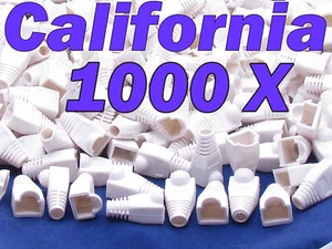 Lote 1000 X Piezas Blanco Enchufe Final Tapa Boot Cable CAT5 CAT5E CAT6 RJ45 8P8C Conector - Imagen 1 de 8