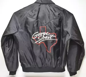 Vintage George Strait Satin Bomberjacke Herren XL 80er Konzert Tour Country - Bild 1 von 13