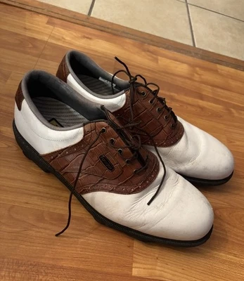 Dryjoys By Footjoy Golf Shoes ECL Leather #53712 Size 13 White & Brown - Image 1 of 4