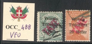 O_488. TRENTINO-ALTO ADIGE. BOLZANO. Juego "Impuesto" 1918. Usado. Sas BZ3/47-48 - Imagen 1 de 1