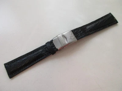 Correa de reloj Morellato piel de tiburón negro 20 mm - broche de buzo Foto 1 de 4