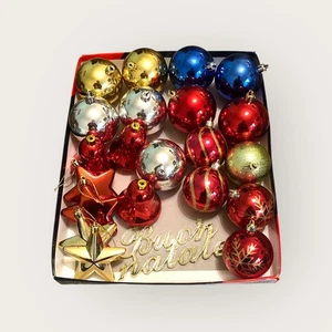 Palle di Natale 22pz Grande Varie Campanella Stella  Sfera Buon Natale 7-8 cm - Foto 1 di 22