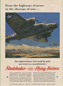 Anuncio de revista - 1942 - Studebaker - Segunda Guerra Mundial - Fortaleza voladora - (#1) - Imagen 1 de 1