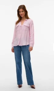 SUSSAN Size 16/XL  Shirt Women's 100% Linen Pink  Button Up Long Sleeve BNNT - Bild 1 von 10