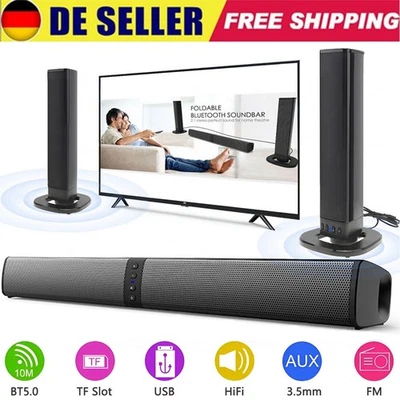 Bluetooth Soundbar TV-PC Sound System 3D Surround Subwoofer Lautsprecher USB - Bild 1 von 4