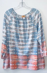 Ruby Rd. Top Tie-Dye azul, coral, rosa talla XL - Imagen 1 de 8