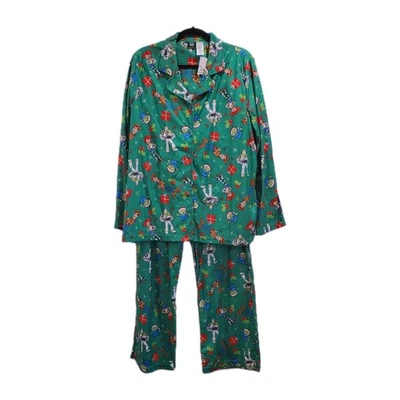 Disney Toy Story 4 Christmas Holiday 2 Piece Pajama PJ Set Women's XL NWT green - Image 1 of 4