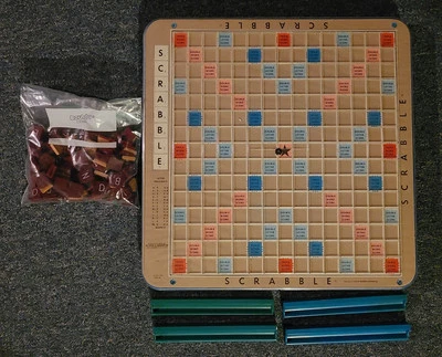 Vintage 1977 Scrabble Deluxe Edition Turntable With Tiles Original Score Pads - Image 1 of 4
