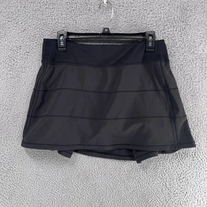 Lululemon Pace Rival Mid Rise Mini Skirt Skort Black Size 8 Tennis Active A4 - Picture 1 of 9