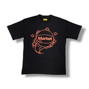 Market Studios Yellow Tag Exclusive Stars Basketball Black T-Shirt Men's L - Picture 1 of 9