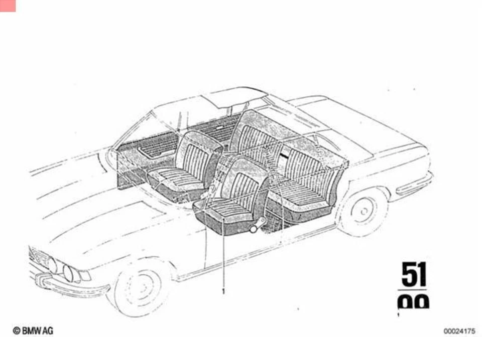 Genuine BMW 114 E12 E23 E24 E3 E9 1502 1602 1802 Upholstery Cloth 51921817042 - Image 1 of 1