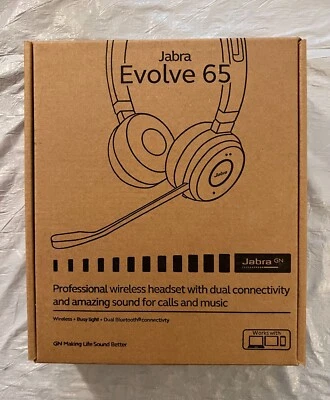 New Jabra Evolve 65 SE UC Stereo Link380a Wireless Headset 6599-839-409 - Image 1 of 3