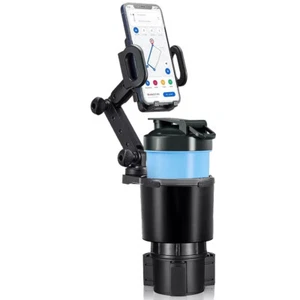 For 12-40 oz Drink Cup Holder Phone Mount 2 in 1 Adjustable Cup Holder Expander - Picture 1 of 10