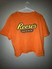 Reese’s Milk Chocolate Peanut Butter Cups Short Sleeve Crop T Shirt Top XL (R3)