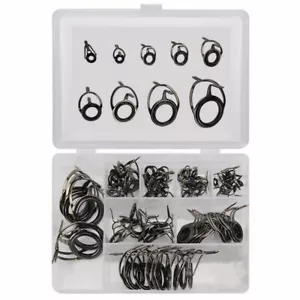 Double 85PC Ceramic Fishing Rod Guide Line Kit Feet Ring Repair Eyes 8 Sizes - Picture 1 of 9