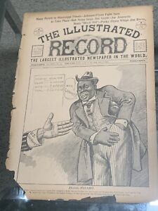 Amazingly Rare 1911 Jack Johnson The Illustrated Record Cover 1st Black HW Champ