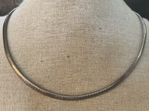 AGI signierte Sterlingsilber Italien Omega Kette 16” 18+ Gramm 1/8” dick - Bild 1 von 5