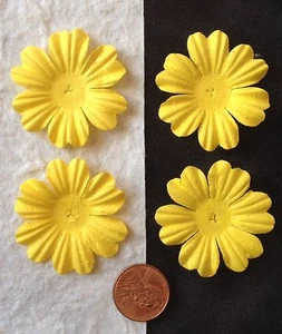10 Flowers petals flower Yellow Goldenrod Handmade mulberry paper floral cards  - Picture 1 of 6