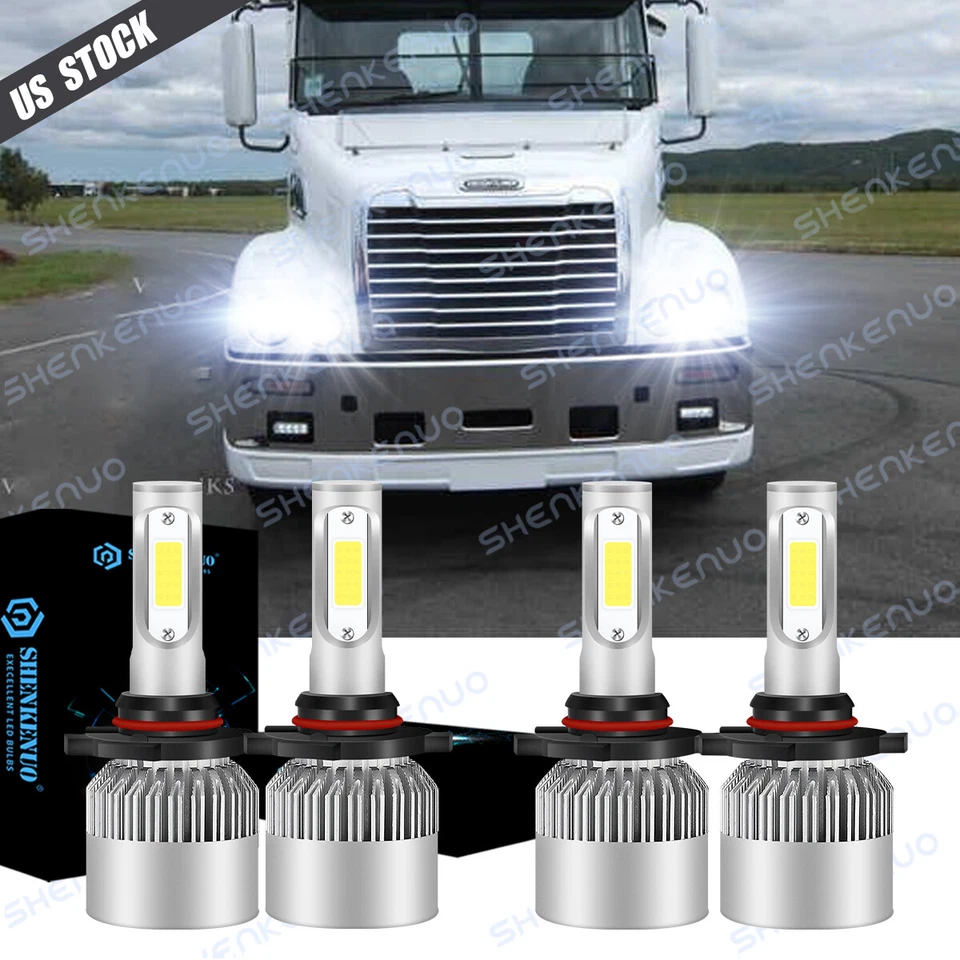 For Freightliner Century Class 2005-11 4Pc LED Headlight High Low Beam Bulbs Kit - Image 1 of 4