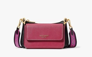 ☂️🍄Kate spade Double Up Colorblocked Crossbody☄️MINI☄️ Renaissance Rose Multi - Picture 1 of 9