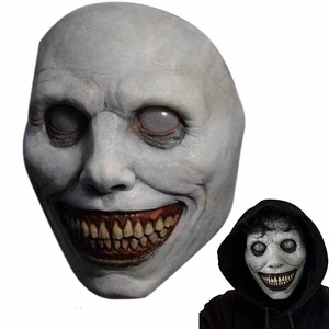 Halloween Exorcist Full Face Latex Mask Demon Smile Horror Scary Cosplay Costume - Picture 1 of 8
