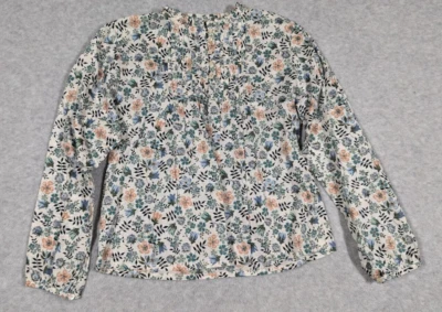 Papo d'Anjo Girl Top 10 Years Floral Pleated Pintucks Popover  Cottagecore - Image 1 of 4