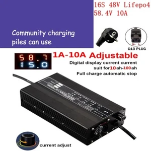 Ladegerät Current Adjustable 1A-10A für 48V/60V/72V Li-ion LiFePo4 Lithium Akku - Bild 1 von 22