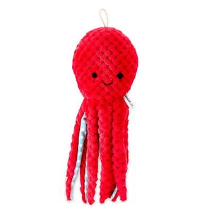 Vibrant Life Plush Dog Toys, Red Octopus, Medium Size 12-inch - Picture 1 of 7
