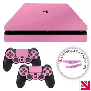 SOFT PINK GLOSS Colour PS4 SLIM Skin Decal Vinyl Sticker Wrap - Picture 1 of 1