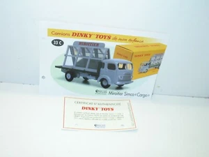1 Sheet + Certif. Dinky Toys Atlas Repro Ref 33 C, Simca Cargo Miroitier - Picture 1 of 1