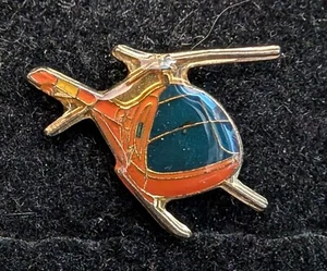 Vintage Enamel Helicopter Hat / Lapel Pin size 3/4" by 3/4" - Picture 1 of 1