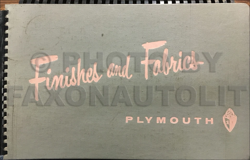 Álbum Belvedere Fury Plaza Savoy 1956 de distribuidor de tapicería color Plymouth Foto 1 de 2