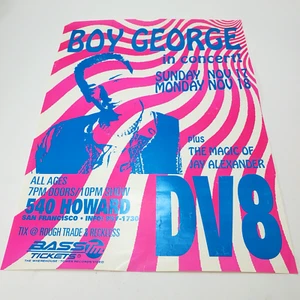 RARE Vintage Poster 90s Boy George Concert DV8 San Francisco Gay Interest - Picture 1 of 7