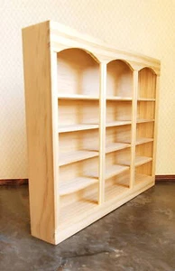 Dollhouse Library Bookcase or Shop Shelves 3 Bay 5 Shelves 1:12 Scale Unpainted - Picture 1 of 4