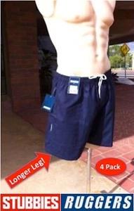 4 PACK of MENS GENUINE STUBBIES RUGGERS LONGER LEG DRILL WORK SHORTS SE2140 - Picture 1 of 12