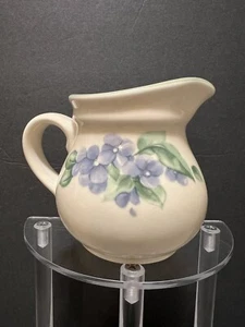 Mrs. Doubtfire Pfaltzgraff 4” Creamer Pitcher Garden Impressions Purple Flowers - Picture 1 of 8