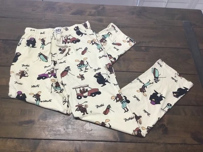 Lazy One Unisex Men Women Lounge Pajama Pants Moose Golf Medium - Image 1 of 3