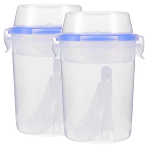 2 Pcs Storage Tank Sealing Box Baby Oatmeal Jar Containers for Overnight Oats - Picture 1 of 12