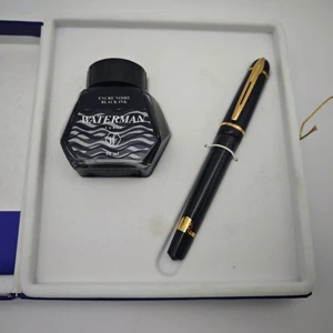 Waterman Phileas Füllfederhalter Set Tinte Geschenkbox Schwarz Gold Paris Füller - Picture 1 of 10