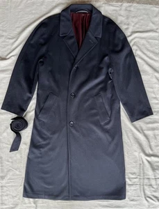 Vintage Harvey Nichols London OverCoat Womens L/XL Cashmere/Wool Trench Sash - Picture 1 of 16