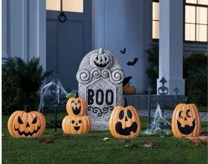 Hyde And Eek 14 Pc. Cemetery Kit Pumpkins And Tombstone New In Package Halloween - Picture 1 of 7