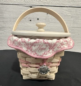 Longaberger American Cancer Society Horizon of Hope Basket 2001 Liners Lid Char - Picture 1 of 12