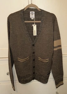 Diesel Tricot & Co Cardigan Ivy League School Jacket Men’s L Chevron Knit Pocket - Picture 1 of 3