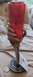 Skeleton Bony Hand Goblet Chalice Halloween Plastic Party Cup Red Fun World Nwt - Picture 1 of 7